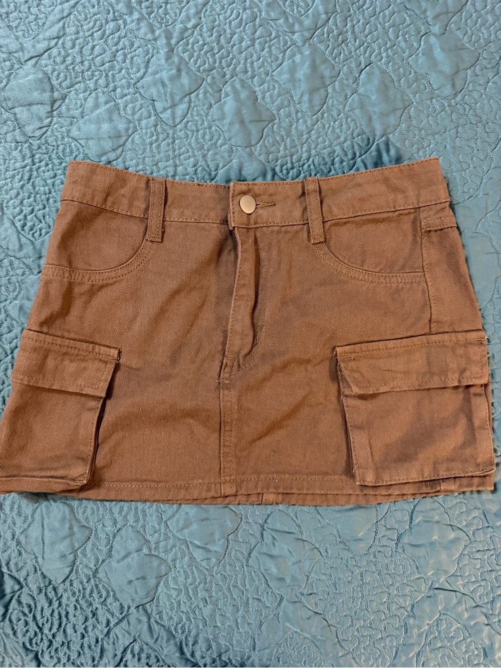 SHEIN Brown Cargo Pocket Mini Skirt